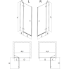 Mexen Lunar pivot shower door right 95 cm, transparent, brushed gun gray - 834-095-000-66-00-P