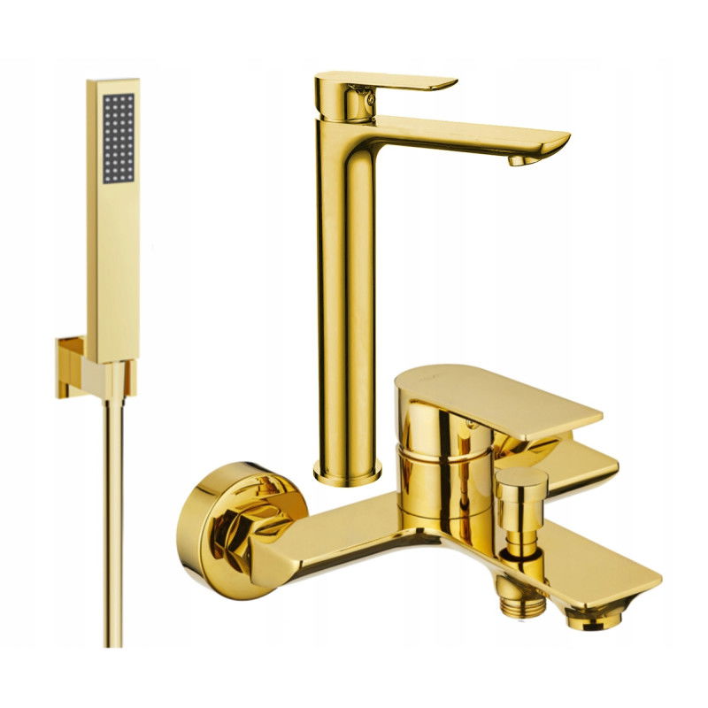 Mexen Alfa R02 bath set, gold - 745713R02-50