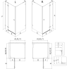 Mexen Lunar L shower enclosure left tilt 75 x 70 cm, transparent, gun gray brushed - 834L-075-070-66-00-L