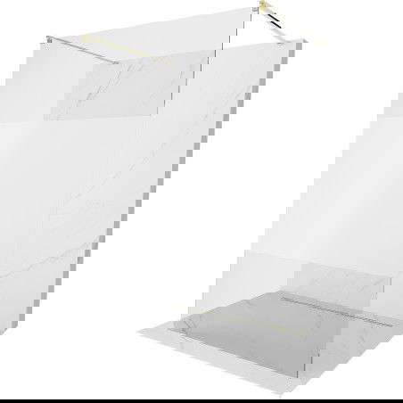 Mexen Kioto free-standing shower screen 140 x 200 cm, Transparent/Frosted 8 mm, Gold - 800-140-002-50-35