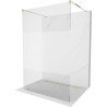 Mexen Kioto freestanding shower wall 140 x 200 cm, transparent/frost 8 mm, gold - 800-140-002-50-35