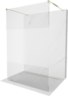 Mexen Kioto freestanding shower wall 140 x 200 cm, transparent/frost 8 mm, gold - 800-140-002-50-35