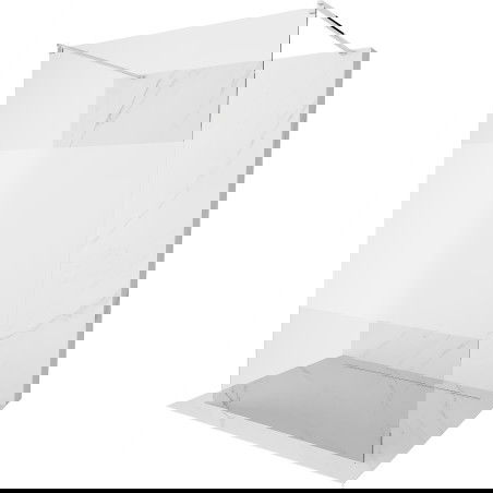 Mexen Kioto free-standing shower screen 140 x 200 cm, Transparent/Frosted 8 mm, Chrome - 800-140-002-01-35