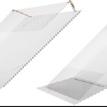 Mexen Kioto free-standing shower screen 140 x 200 cm, Transparent/Frosted 8 mm, Rose gold - 800-140-002-60-35