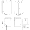 Mexen Lunar Left Hinged Shower Enclosure 85 x 80 cm, Transparent, Black - 834-085-080-70-00-L