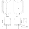 Mexen Lunar right hinged shower cabin 90 x 90 cm, transparent, black - 834-090-090-70-00-P