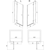 Mexen Lunar L right-hinged shower door 105 cm, transparent, rose gold - 834L-105-000-60-00-P