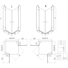 Mexen Lunar Duo pivot shower enclosure 100 x 75 cm, transparent, black - 834-100L-075P-70-00