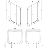 Mexen Lunar shower door hinged left 155 cm, transparent, white - 834S-155-050-20-00-L