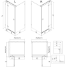 Mexen Lunar T right hinged shower cabin 140 x 90 cm, transparent, black - 834T-140-090-70-00-P