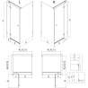 Mexen Lunar T left hinged shower enclosure 130 x 120 cm, transparent, gun metal - 834T-130-120-95-00-L