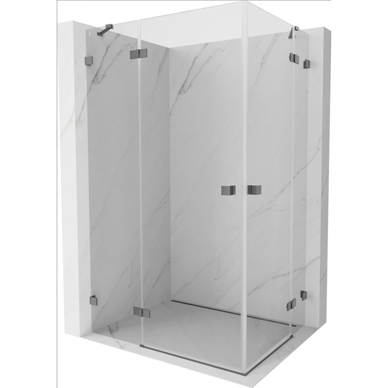 Mexen Lunar Duo shower enclosure swing 120 x 110 cm, transparent, gun metal - 834-120L-110P-95-00