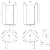 Mexen Lunar pentagonal left hinged shower cabin 90 x 90 cm, transparent, brushed gun gray - 831-090L-090P-66-00-L