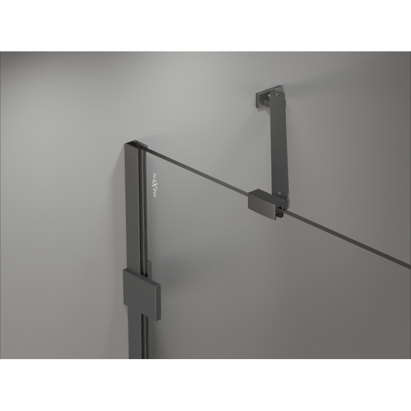 Mexen Lunar Duo 120 x 110 cm Left Swing Shower Enclosure, Transparent, Gun Metal - 834-120L-110P-95-00