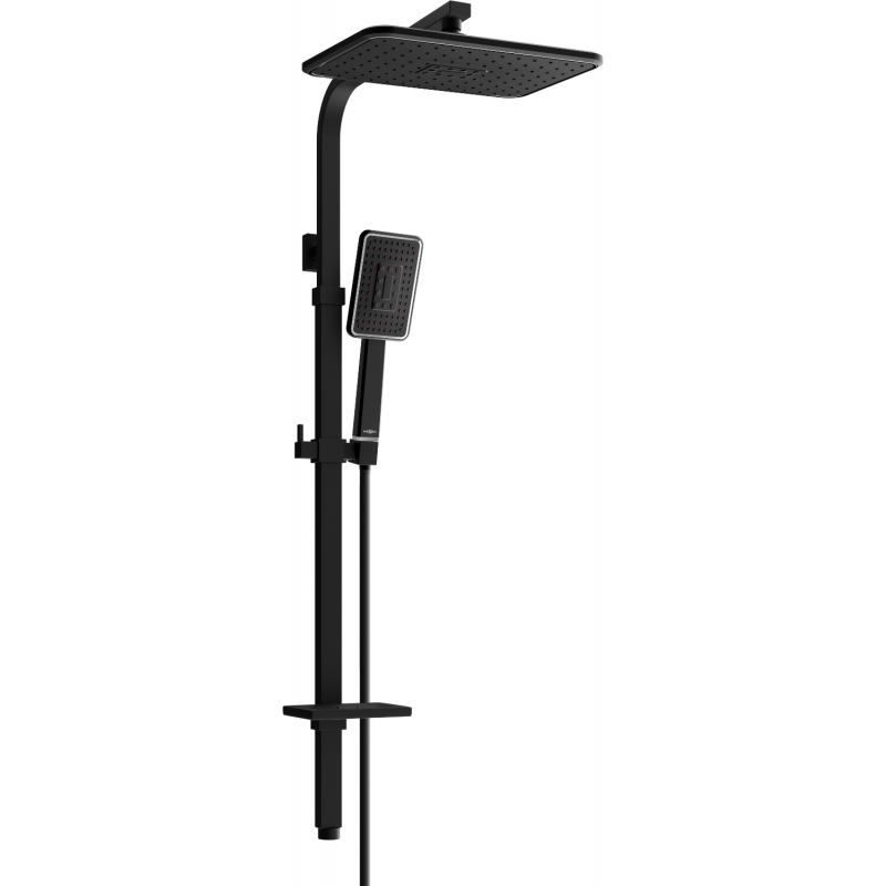 Mexen Q54 shower column, Black/Chrome - 798545495-71