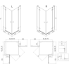 Mexen Lunar L Duo Swing Shower Cabin 120 x 120 cm, Transparent, Brushed Gun Gray - 834L-120L-120P-66-00