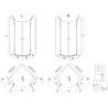 Mexen Lunar semi-circular shower cabin hinged 100 x 100 cm, transparent, rose gold - 833-100L-100P-60-00