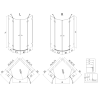 Mexen Lunar Semi-Circular Hinged Shower Enclosure Left 100 x 80 cm, Transparent, Brushed Gun Gray - 833-100L-080P-66-00