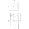 Mexen Ida freestanding washbasin 47 x 47 cm, black matte - 26114670