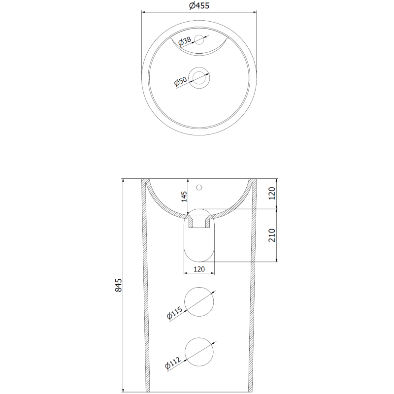 Mexen Mana freestanding sink 45 x 45 cm, white - 26074600