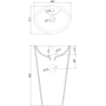 Mexen Orkla freestanding sink 50 x 38 cm, white - 26065000