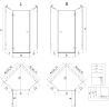 Mexen Lunar L Pentagonal Shower Enclosure Left Hinged 90 x 90 cm, Transparent, Black - 831L-090L-090P-70-00-L