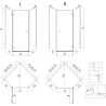 Mexen Lunar L pentagonal hinged left shower cabin 90 x 80 cm, transparent, gun metal - 831L-090L-080P-95-00-L