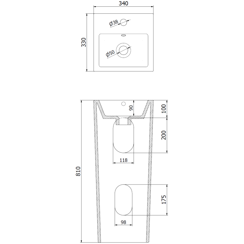 Mexen Sira freestanding sink 34 x 33 cm, white - 26023300