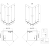 Mexen Lunar-F Duo folding shower cabin 80 x 80 cm, transparent, brushed gold - 836-080L-080P-55-00