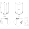 Mexen Lunar-F Duo folding shower enclosure 80 x 80 cm, transparent, brushed gun gray - 836-080L-080P-66-00