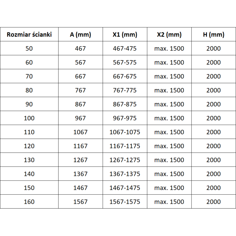 Mexen Lunar Walk-in shower wall, left 140 x 200 cm, transparent 8 mm, chrome - 830-140-000-01-00-L