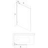 Mexen Lunar shower screen, 1-panel 50 x 150 cm, transparent, black - 897-050-000-70-00