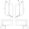 Mexen Lunar 2-fold Shower Screen Left 120 x 150 cm, Transparent, Gun Metal - 897-120-100-95-00-L