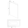 Mexen Lunar L bathtub screen 1-winged 100 x 150 cm, transparent, white - 897L-100-000-20-00