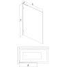 Mexen Lunar L 1-panel Bathtub Screen 80 x 150 cm, Transparent, Gold - 897L-080-000-50-00