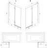 Mexen Lunar L bath screen 2-panel left 120 x 150 cm, transparent, rose gold - 897L-120-100-60-00-L