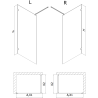 Mexen Lunar Walk-in Shower Wall Left 120 x 200 cm, Transparent 8 mm, Brushed Nickel - 830-120-000-97-00-L