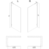 Mexen Lunar L Walk-in Shower Wall Left 60 x 200 cm, Transparent 8 mm, Chrome - 830L-060-000-01-00-L