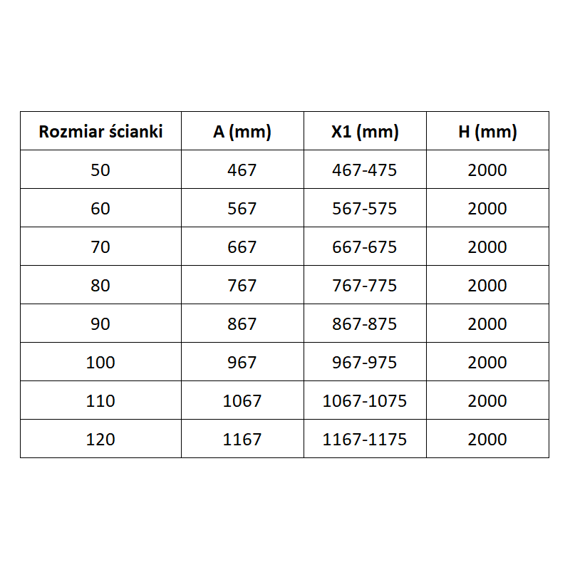 Mexen Lunar L Walk-in Shower Wall Left 80 x 200 cm, Transparent 8 mm, Black - 830L-080-000-70-00-L