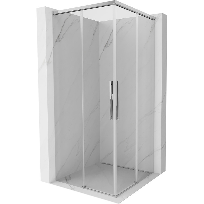 Mexen Rox Duo Sliding Shower Cabin 80 x 80 cm, Transparent, Chrome - 8C2D-080-080-01-00