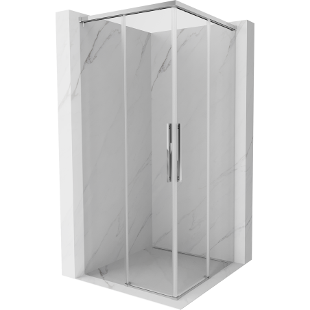 Mexen Rox Duo sliding shower enclosure 80 x 80 cm, transparent, chrome - 8C2D-080-080-01-00