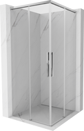 Mexen Rox Duo sliding shower cabin 110 x 110 cm, transparent, chrome - 8C2D-110-110-01-00