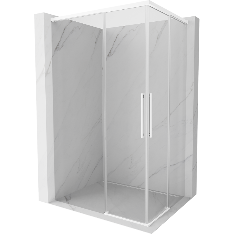 Mexen Rox Duo Sliding Shower Cabin 120 x 85 cm, Transparent, White - 8C2D-110-085-20-00 - 8C2D-120-085-20-00