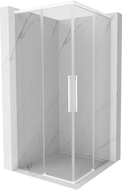 Mexen Rox Duo Sliding Shower Enclosure 100 x 100 cm, Transparent, White - 8C2D-100-100-20-00