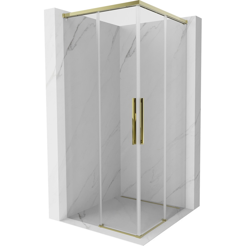Mexen Rox Duo Sliding Shower Cabin 75 x 75 cm, Transparent, Gold - 8C2D-075-075-50-00