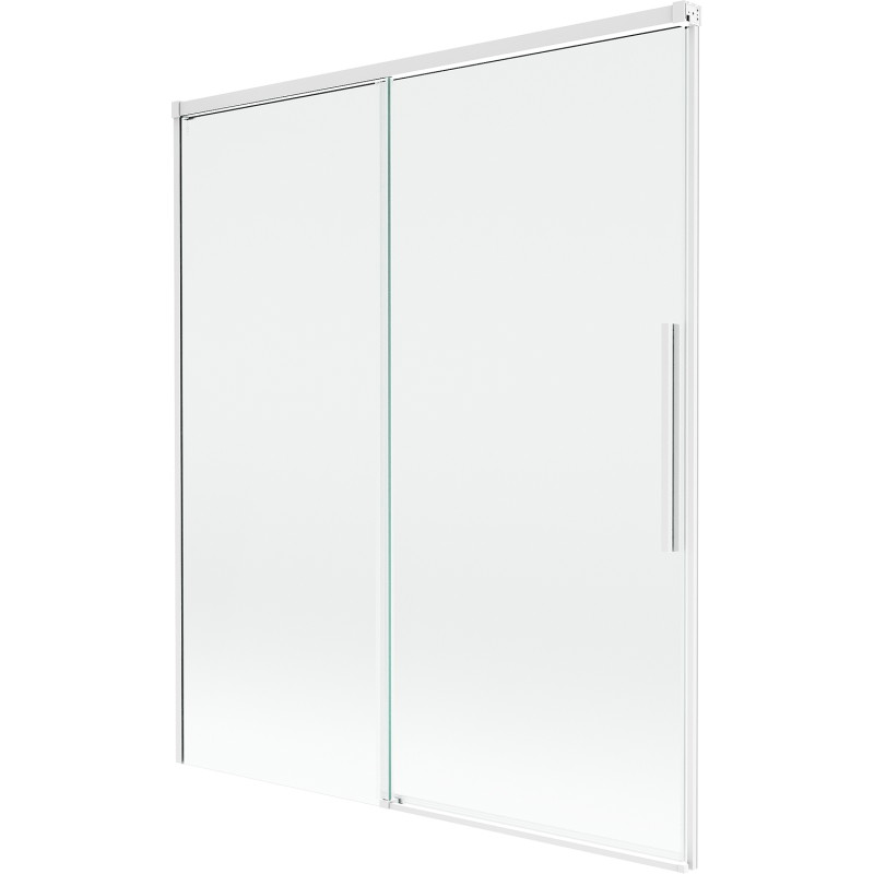 Mexen Rox sliding 2-panel bathtub screen 140 x 150 cm, transparent, white - 8C9-140-001-20-00
