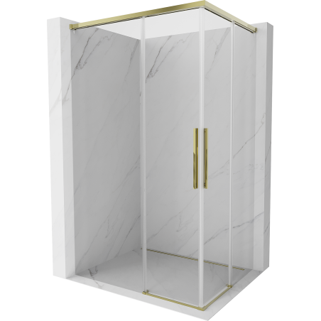 Mexen Rox Duo sliding shower enclosure 95 x 75 cm, transparent, gold - 8C2D-095-075-50-00
