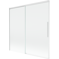 Mexen Rox sliding bathtub screen 2-wing 160 x 150 cm, transparent, white - 8C9-160-001-20-00