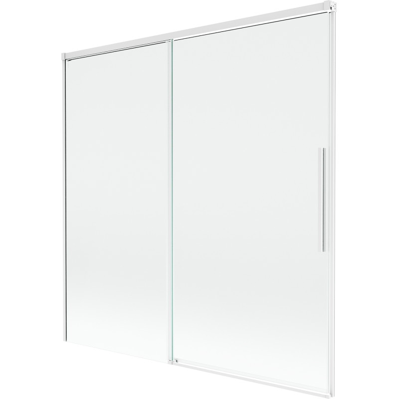 Mexen Rox 2-Panel Sliding Bathtub Screen 160 x 150 cm, Transparent, White - 8C9-160-001-20-00
