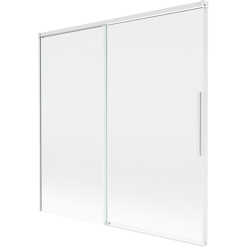 Mexen Rox sliding bathtub screen 2-wing 160 x 150 cm, transparent, white - 8C9-160-001-20-00